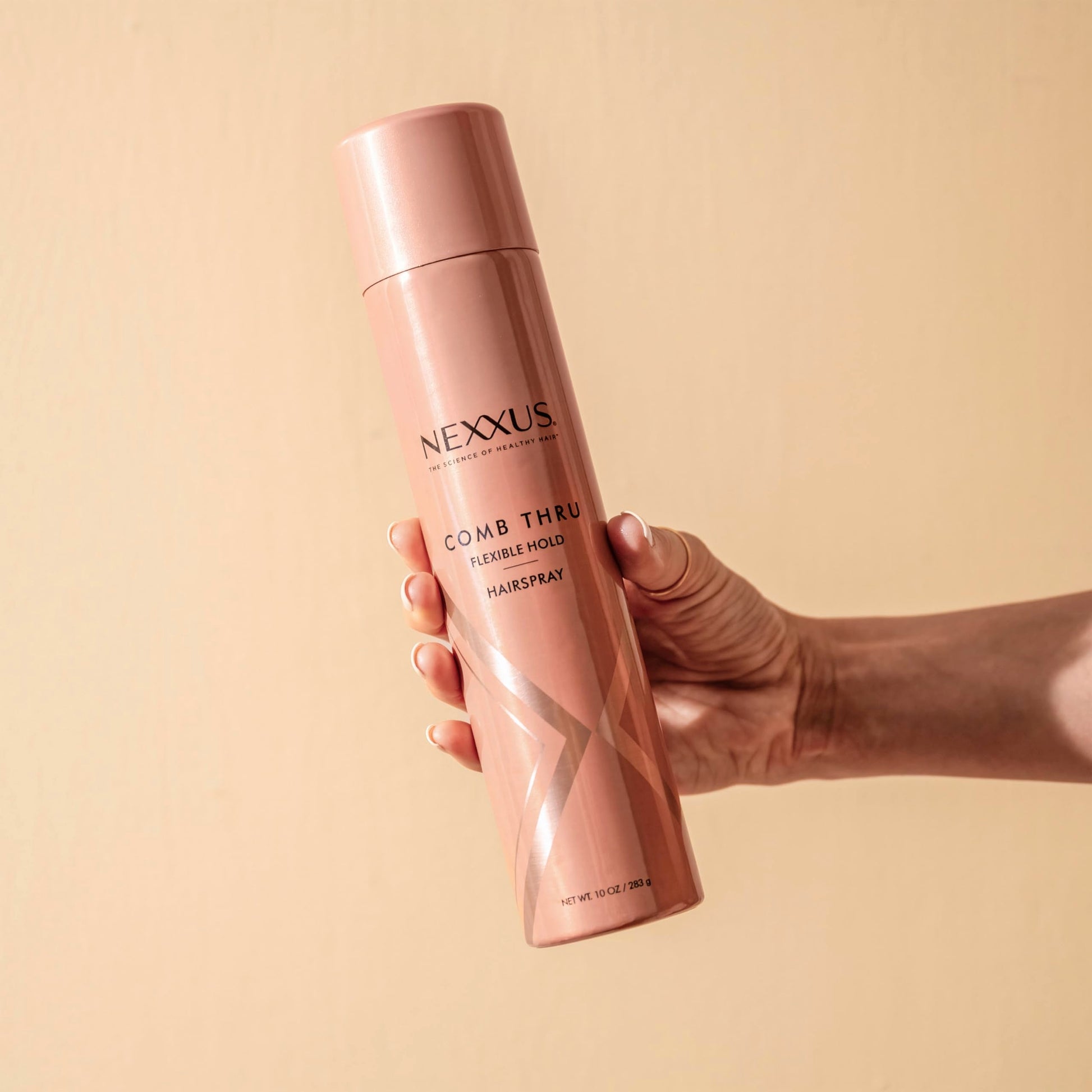 Nexxus flexible hold hairspray back label showing directions and ingredients