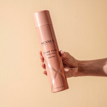 Nexxus flexible hold hairspray back label showing directions and ingredients