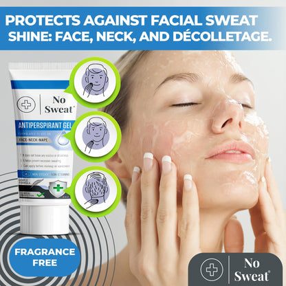 Application of No Sweat Antiperspirant Gel on forehead
