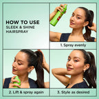 Garnier Fructis styling hairspray showing details and usage instructions