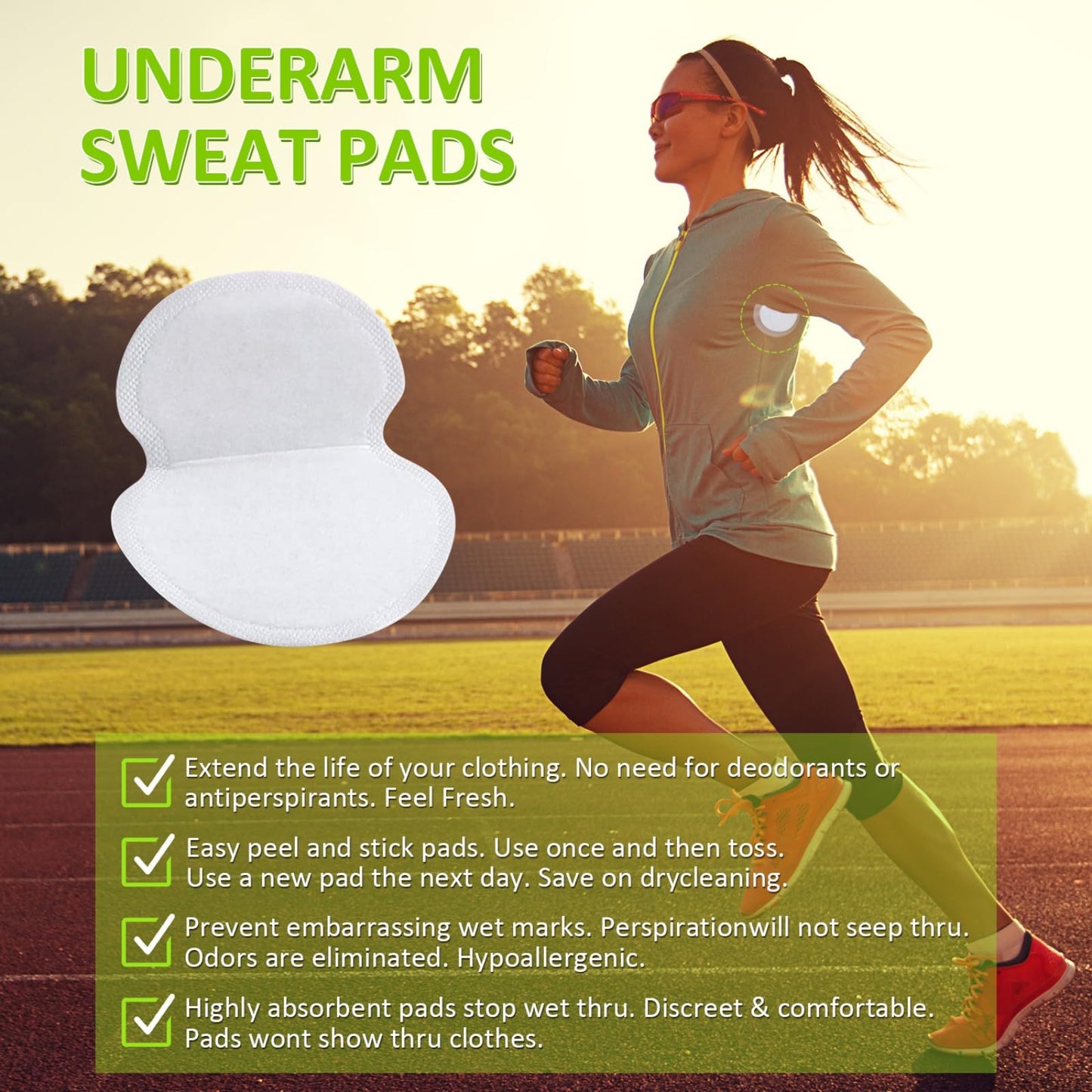 Unadir sweat pads 100 pack individual pad detail