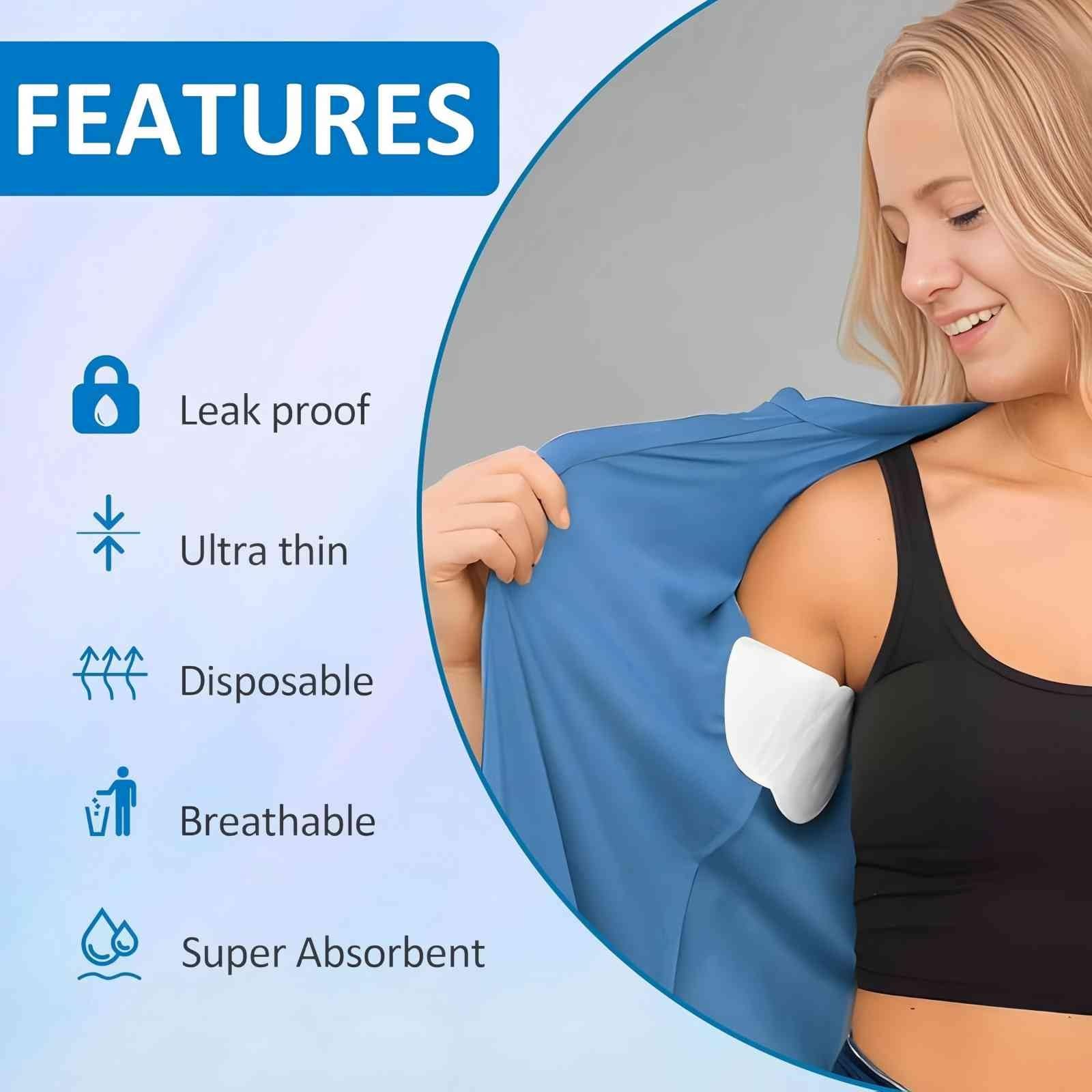 Person wearing Unadir underarm pads under a shirt