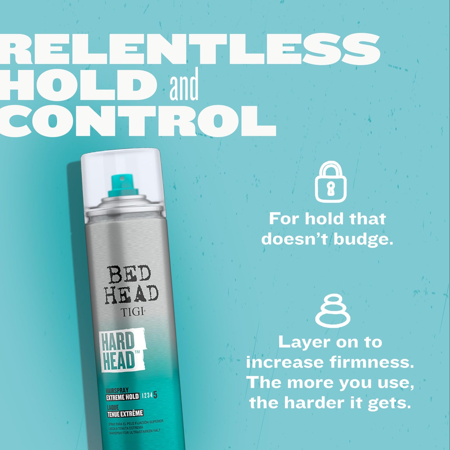 TIGI Bed Head Hard Head Eleven Point Seven Ounce product label close up
