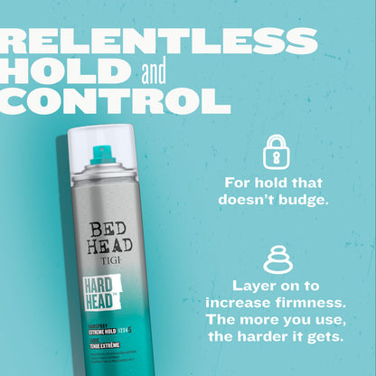 TIGI Bed Head Hard Head Eleven Point Seven Ounce product label close up