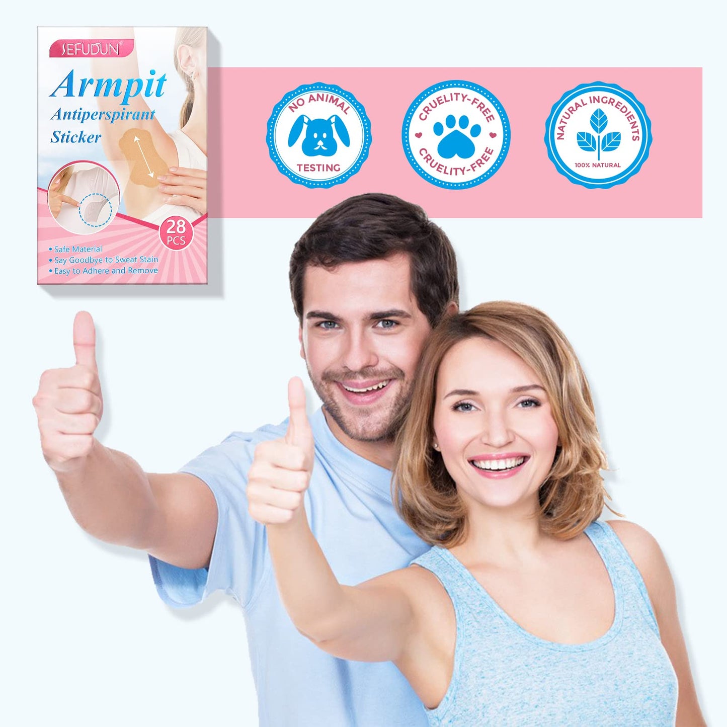 Pack of 28 sweat prevention pads for daily use