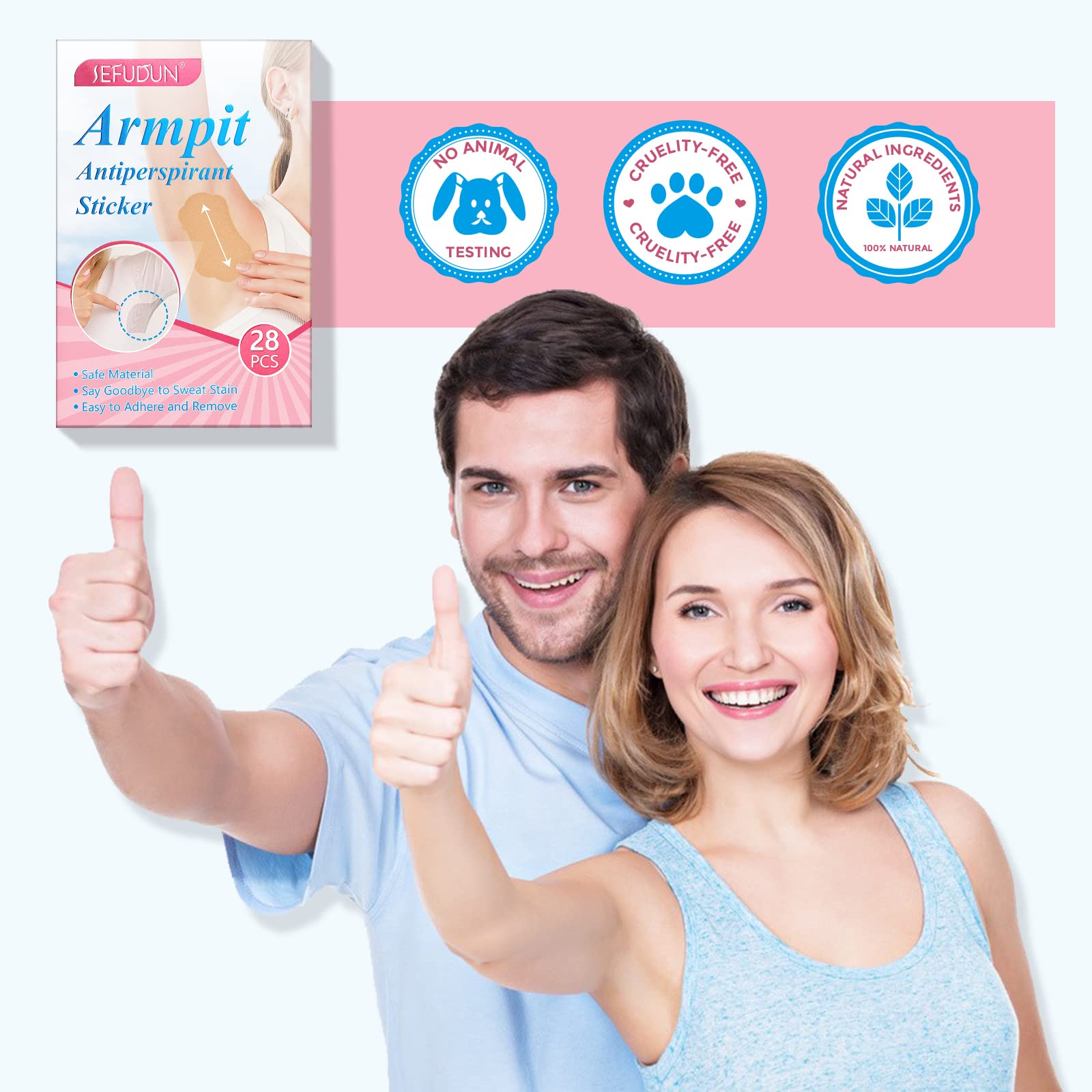 Pack of 28 sweat prevention pads for daily use