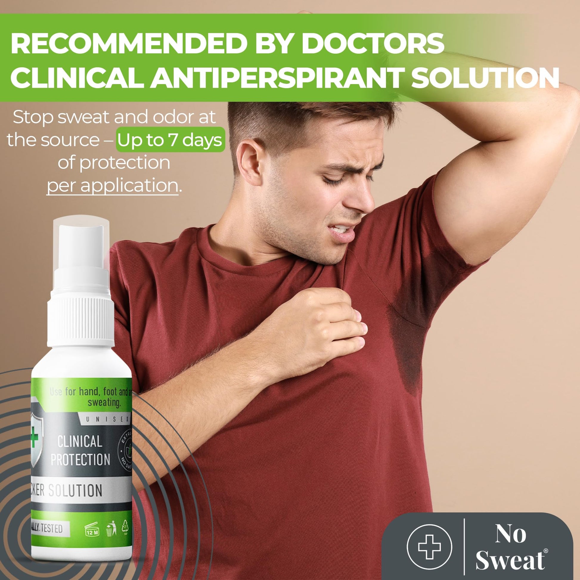 No Sweat clinical strength antiperspirant for hyperhidrosis