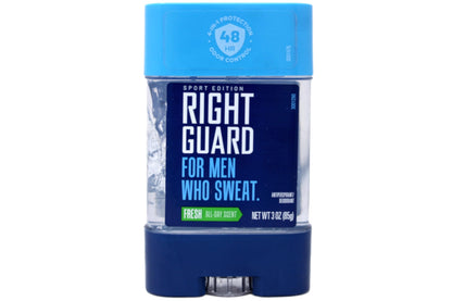 Right Guard Sport clear gel antiperspirant six pack bundle arrangement for active men.