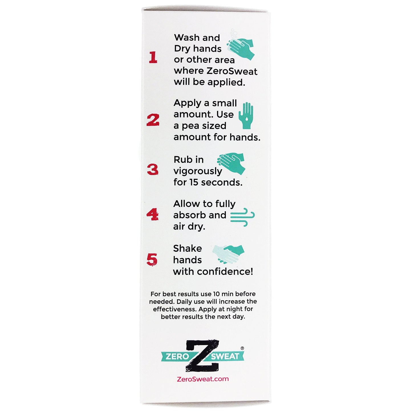 Top view of Zerosweat antiperspirant 1.69 fluid ounce tube