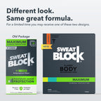 SweatBlock extra large antiperspirant wipes box showing 10 count details