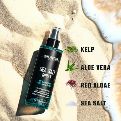 Viking Revolution Sea Salt Spray back label showing premium grooming ingredients