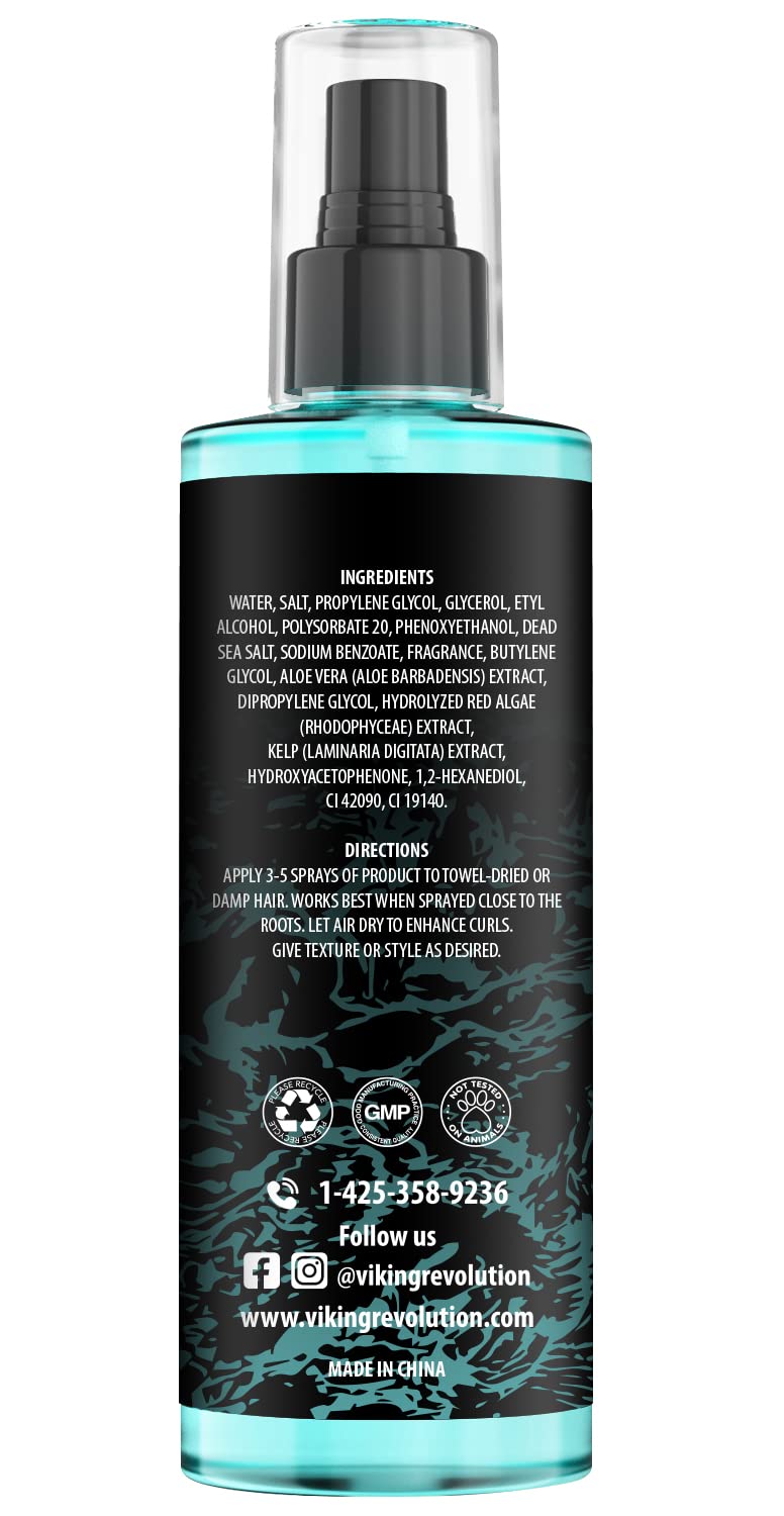 Viking Revolution premium men volumizing spray packaging details for natural waves
