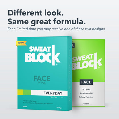 SweatBlock face wipes for oily skin and shine control
