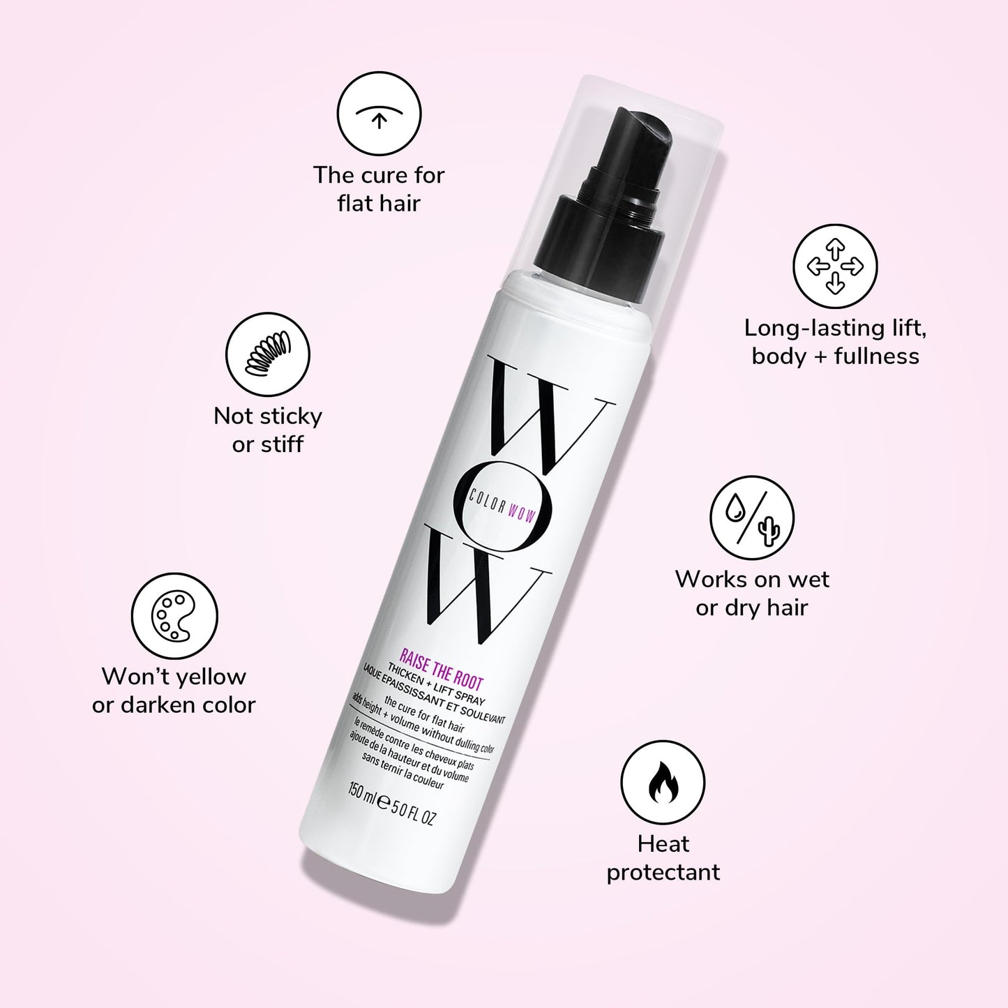 Authentic USA imported COLOR WOW volumizer spray product label details