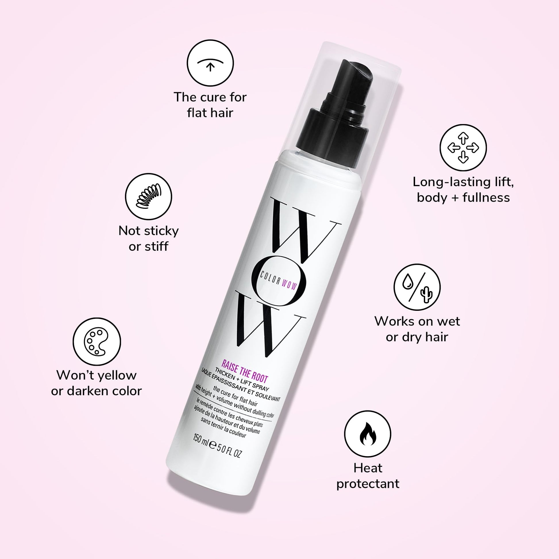 Authentic USA imported COLOR WOW volumizer spray product label details