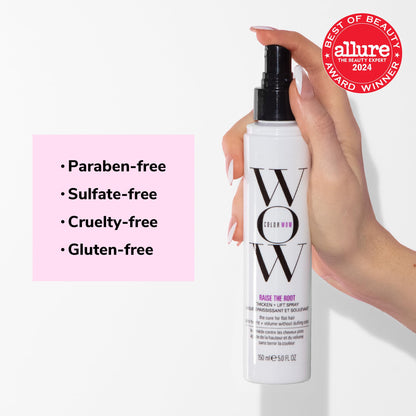 Lightweight aerosol root lift spray by COLOR WOW for color treated hair