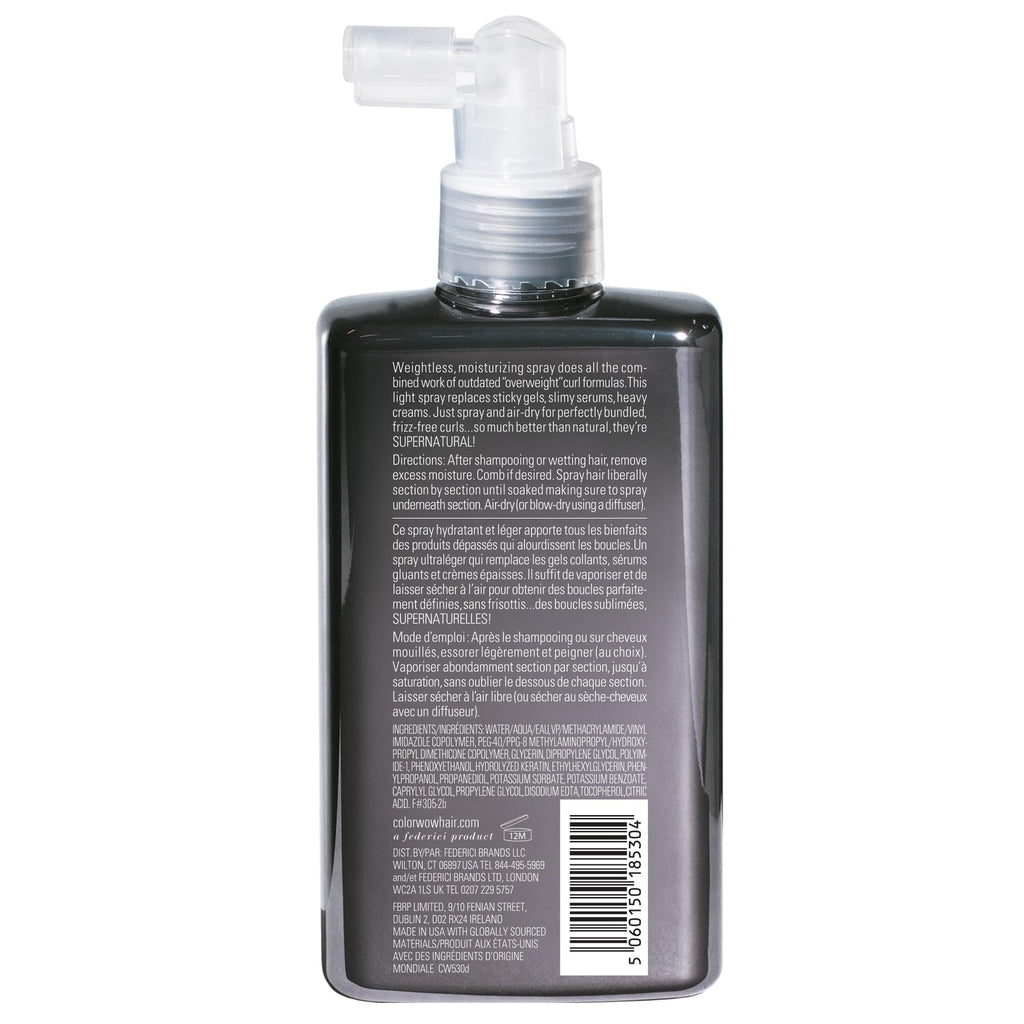 Color Wow curl enhancing styling spray back label instructions