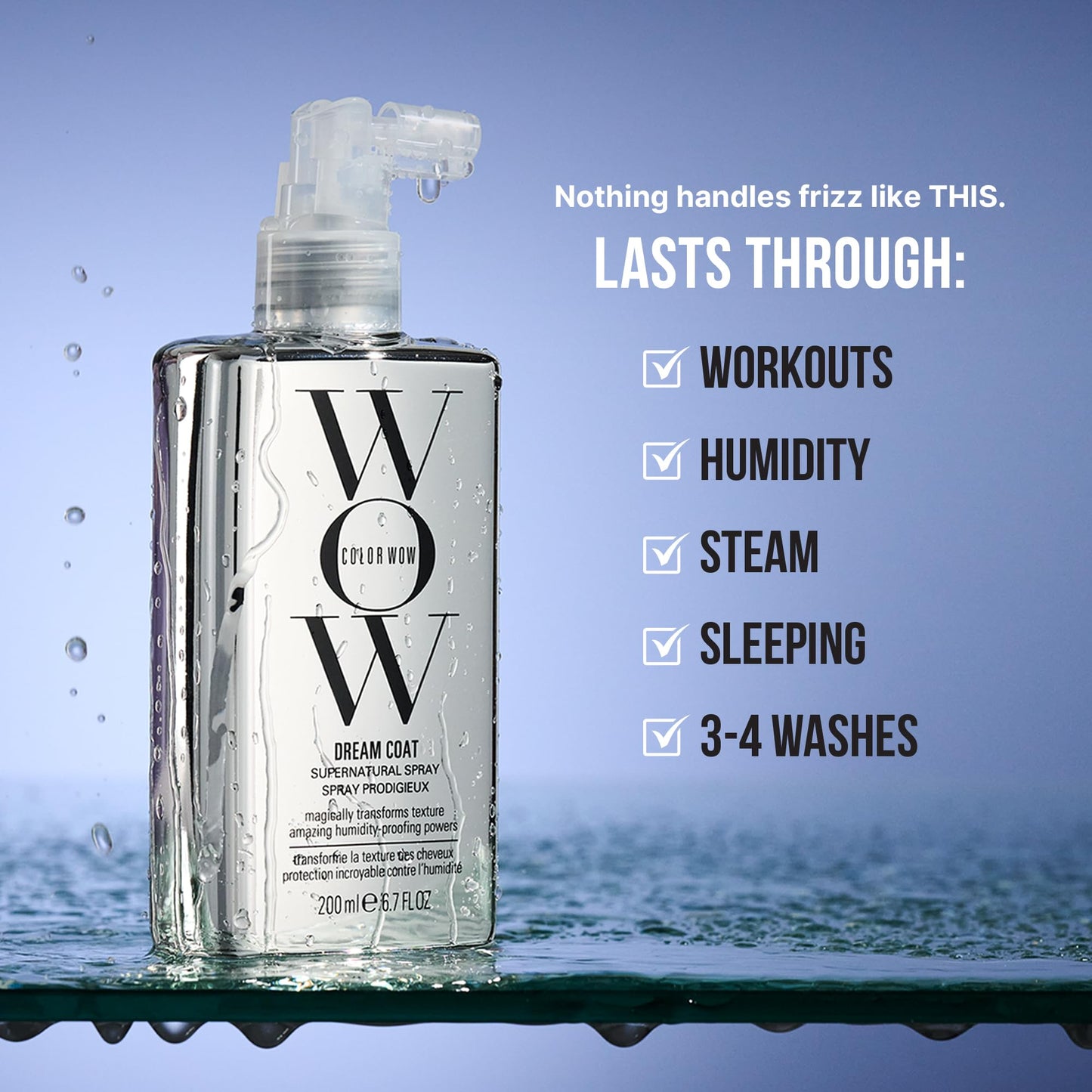 Color Wow Dream Coat heat activated frizz control spray bottle profile
