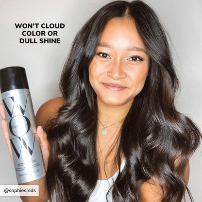 Color Wow professional texture and finishing spray showing product size and details