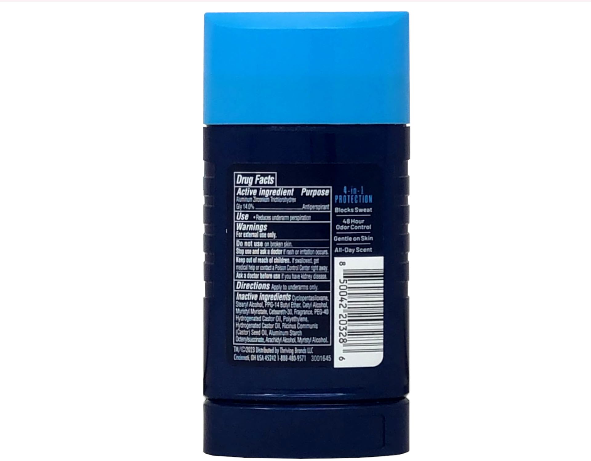 Right Guard Sport forty eight hour odor control deodorant label