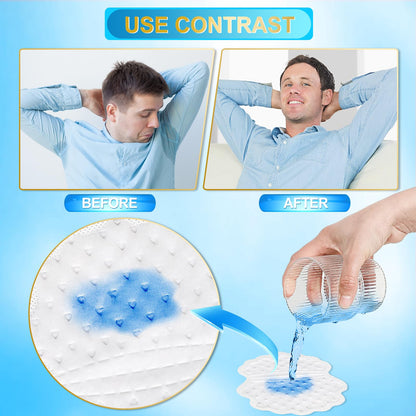 Person wearing clothes with Arme sweat pad applied inside