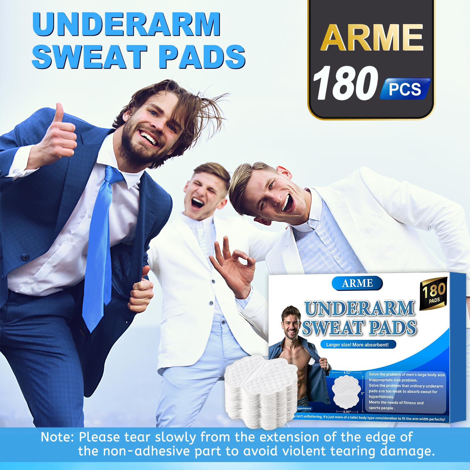 Arme sweat pads non-woven fabric texture detail