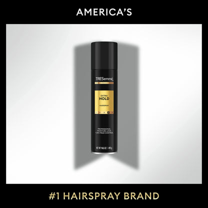 TRESemmÃ© 24 hour frizz control spray for humidity resistant hairstyles.