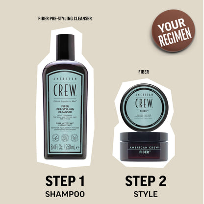 Top view of the black lid of American Crew premium grooming product
