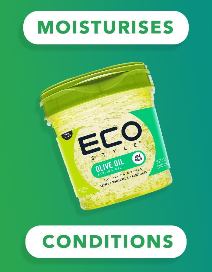 Eco Styler olive oil moisturizing hair gel back instructions view