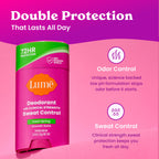 Lume 72 hour sweat protection solid stick open cap view