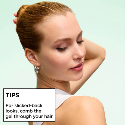 Garnier Fructis 6.8 fluid ounce styling gel text and directions view