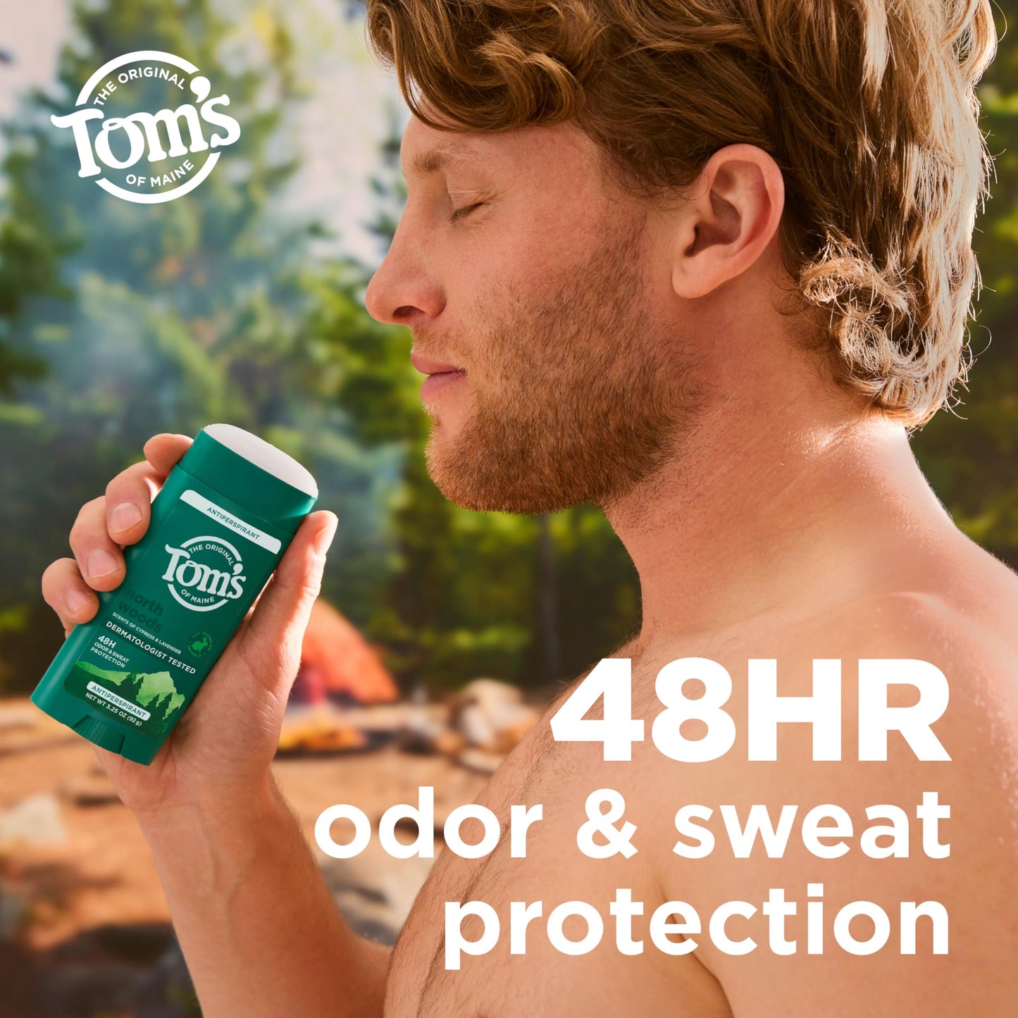 Back label of Tom's of Maine North Woods antiperspirant showing ingredients