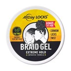AllDay Locks professional braiding gel for cornrows and twists styling texture close up.