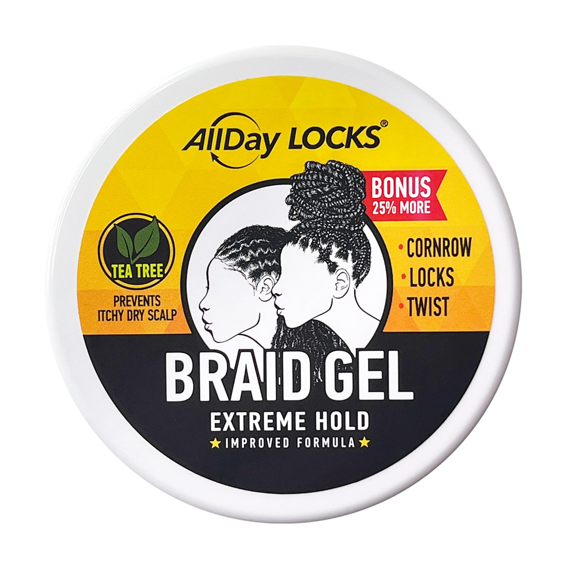 AllDay Locks professional braiding gel for cornrows and twists styling texture close up.