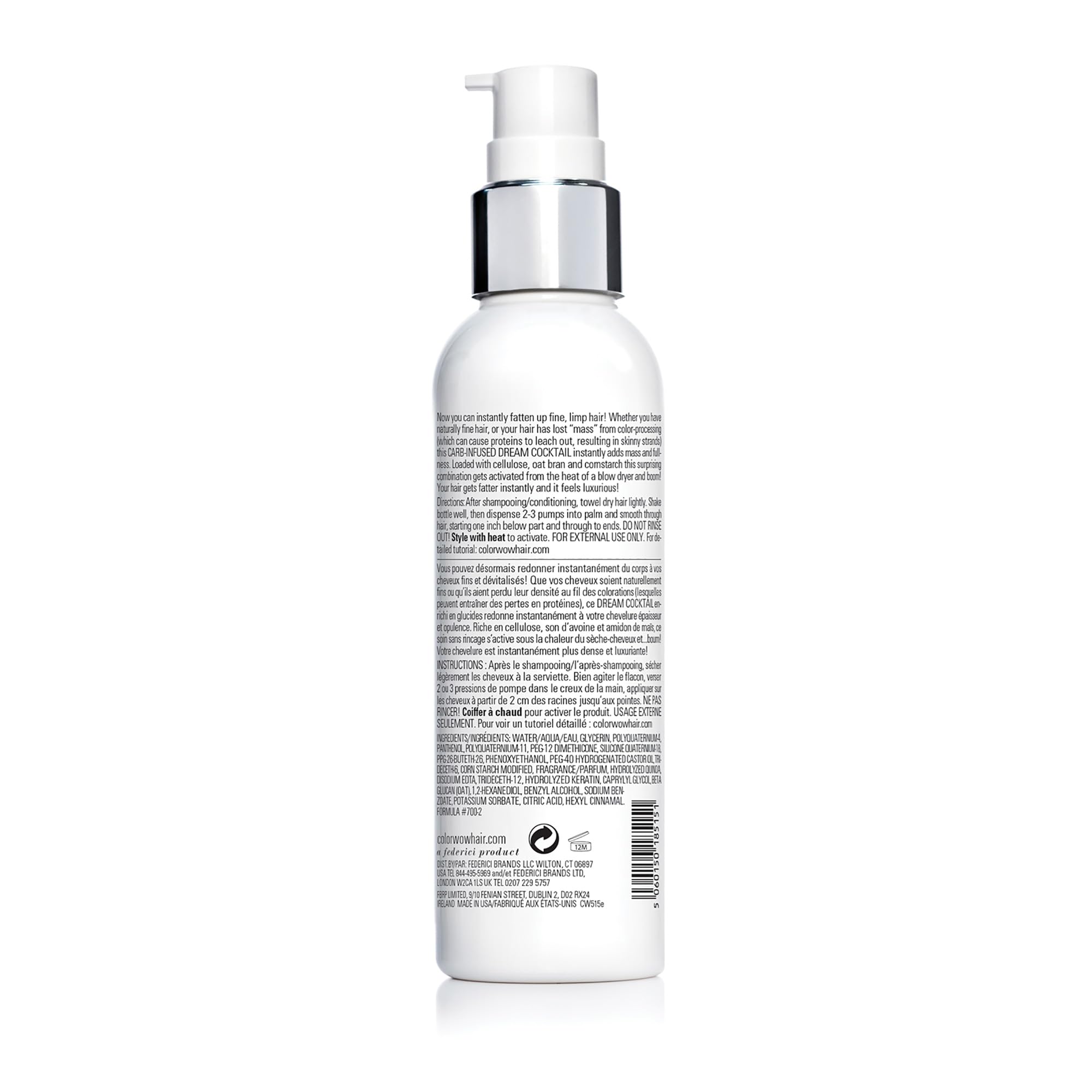 Color Wow leave in thickening treatment bottle showing the authentic branding and product details.