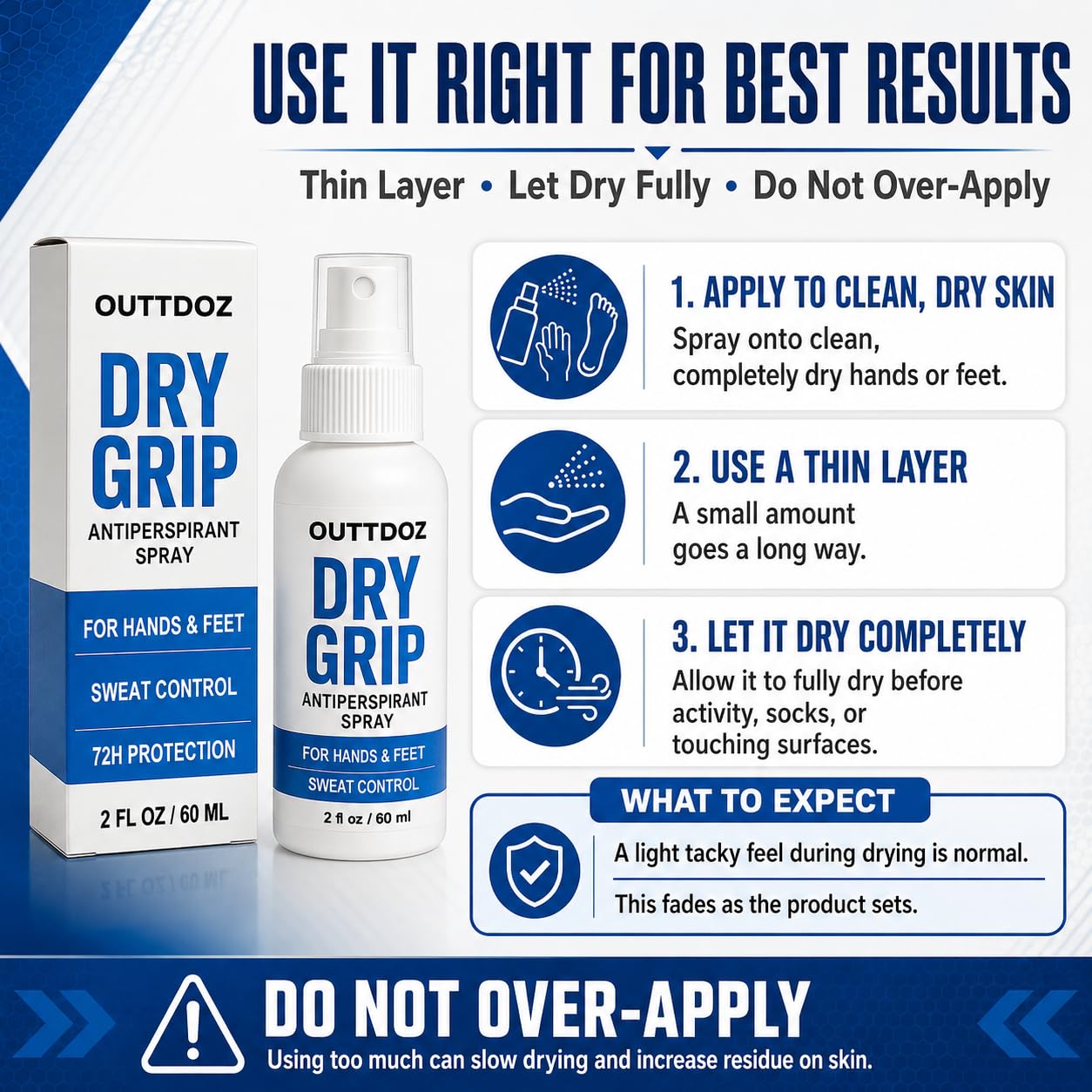Athlete applying DryGrip spray for improved climbing grip