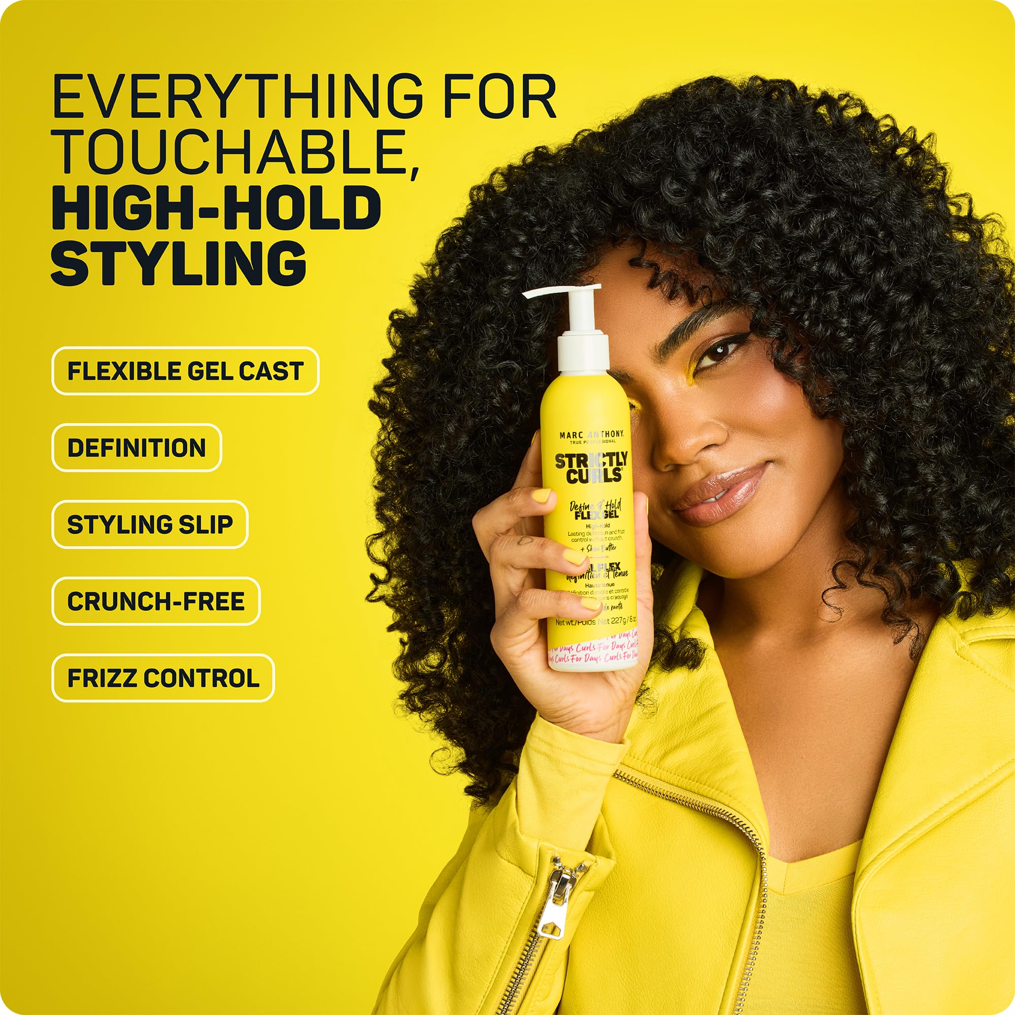 Marc Anthony curly hair styling gel bottle with pump dispenser