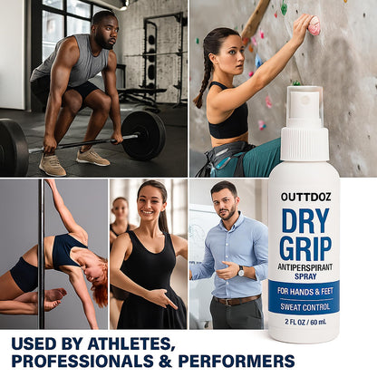 DryGrip antiperspirant spray showing 15 percent aluminum chloride label