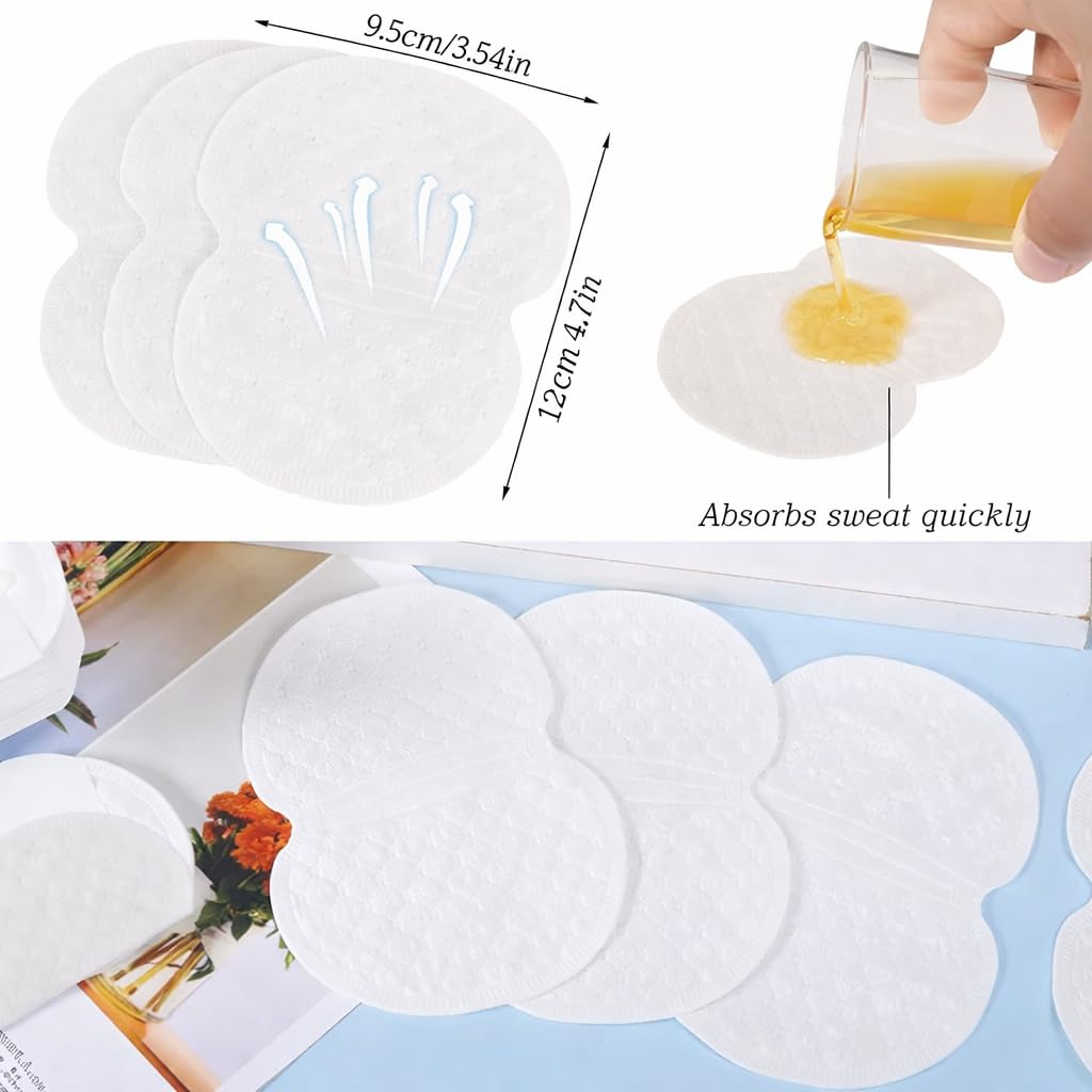 Besarme 50 pieces sweat pads stack showing 3-layer material