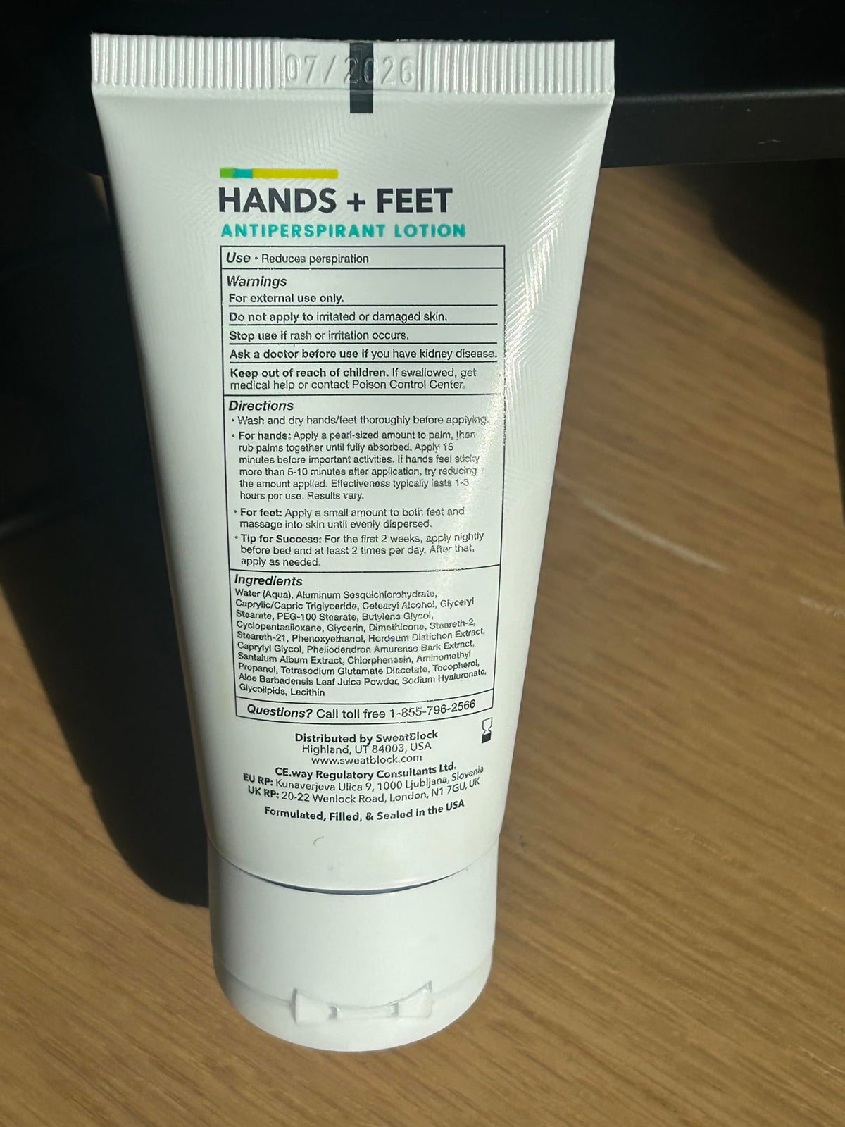 Rudra Retails genuine imported SweatBlock lotion packaging layout