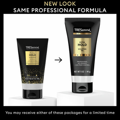TRESemmÃ© alcohol free sculpting gel bottle highlighting twenty four hour humidity protection benefits
