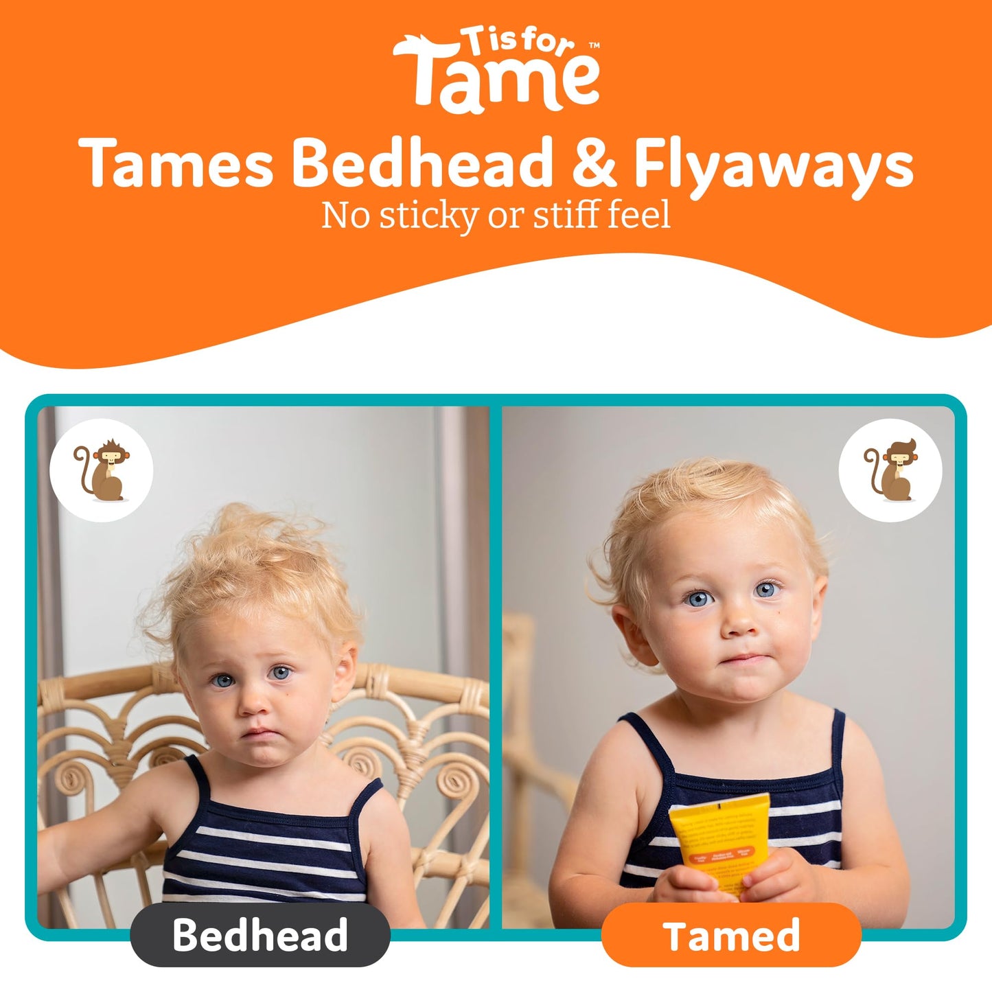 T is for Tame kids leave in cream with coconut oil for flyaways and static