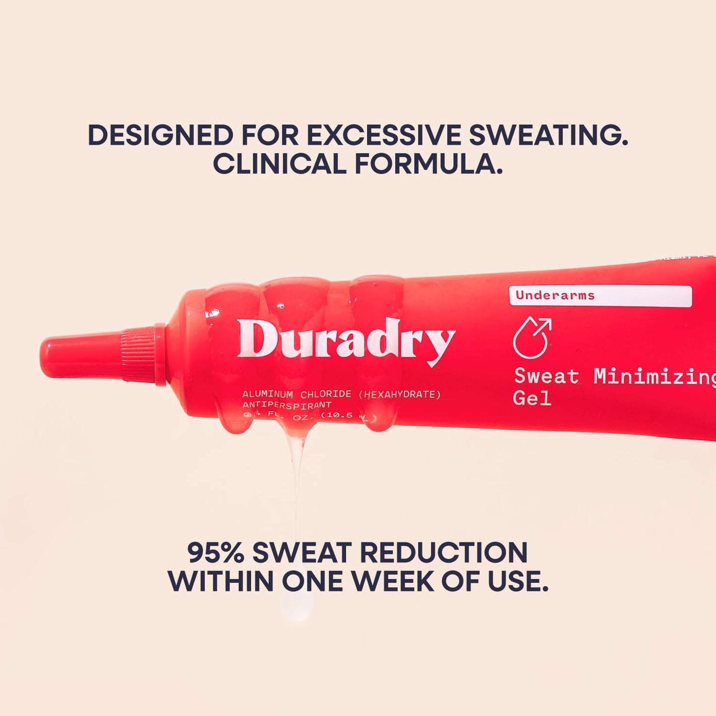 Close up of Duradry gel formula for hyperhidrosis
