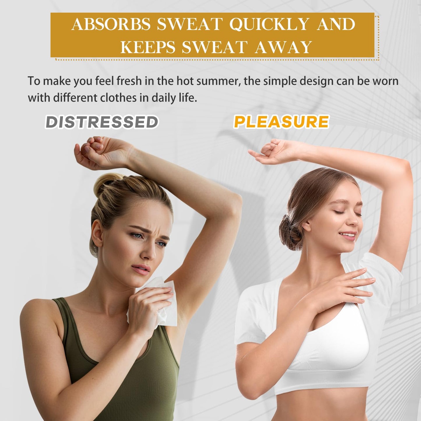 Zhanmai women sweat proof vest showing underarm padding detail