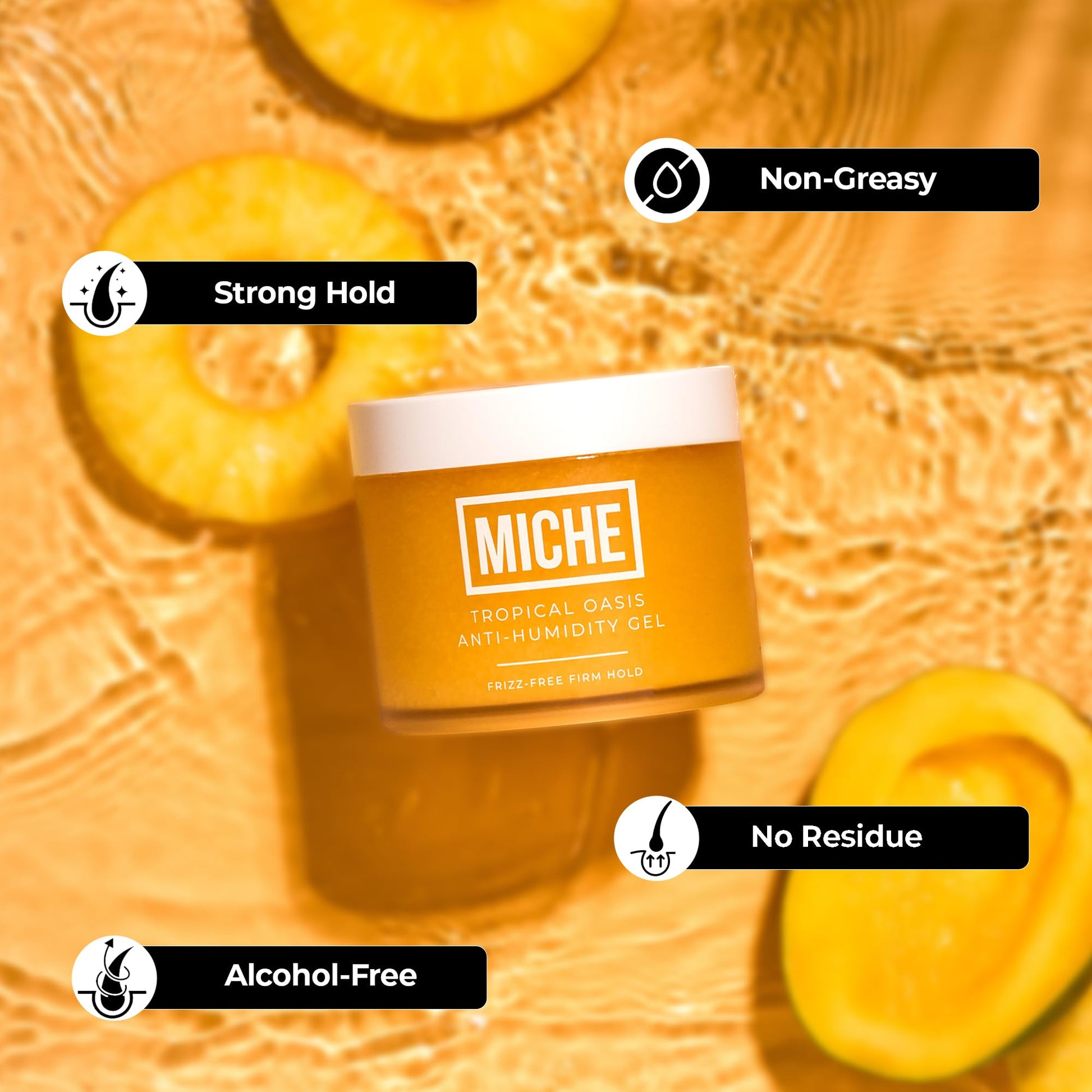 Miche Beauty Tropical Oasis gel packaging showing application instructions.