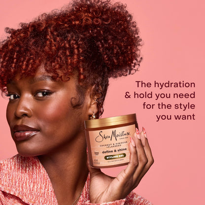 Back label of SheaMoisture Coconut and Hibiscus gel detailing the alcohol free ingredients list