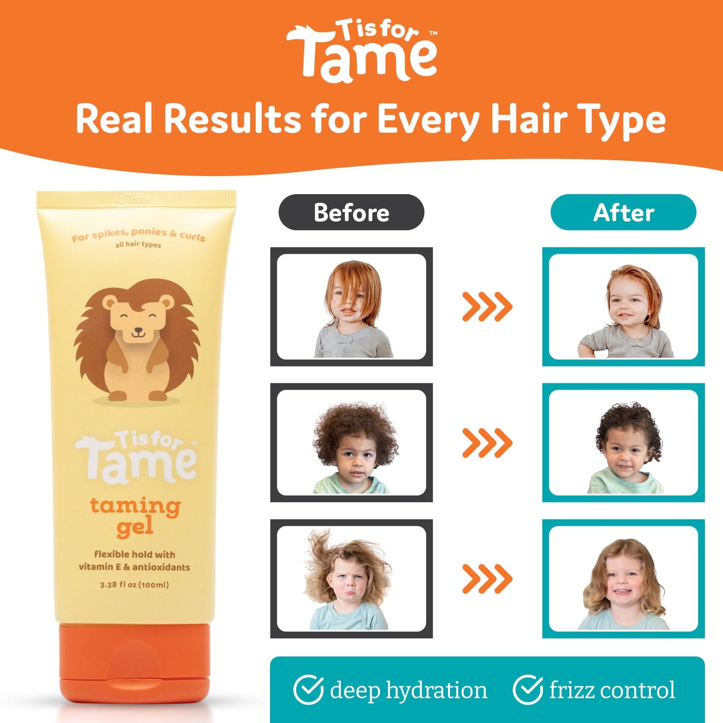 Safe plant based toddler hair gel for spikes and ponytails