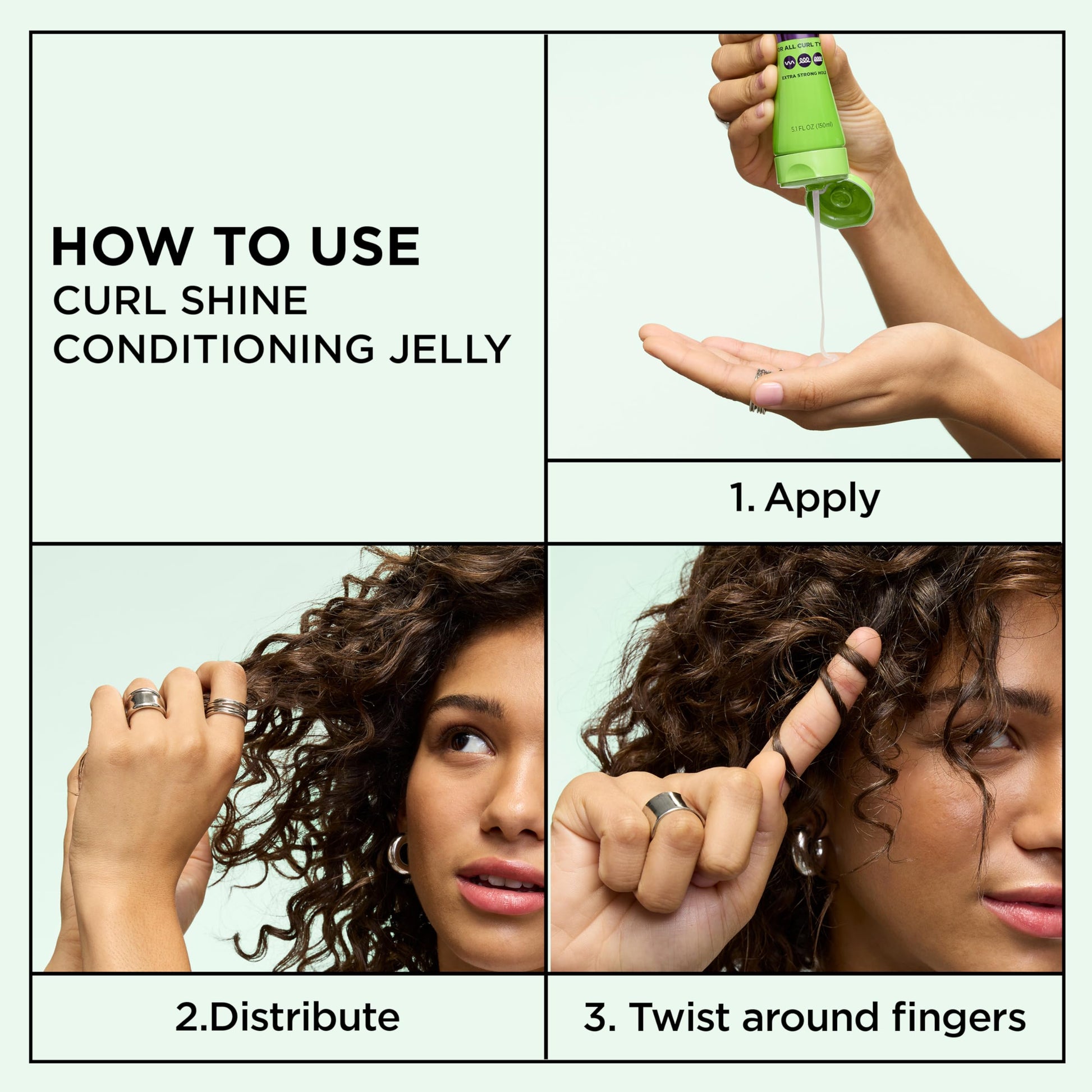 Texture shot of the white conditioning cream gel formula for curly hair definition.