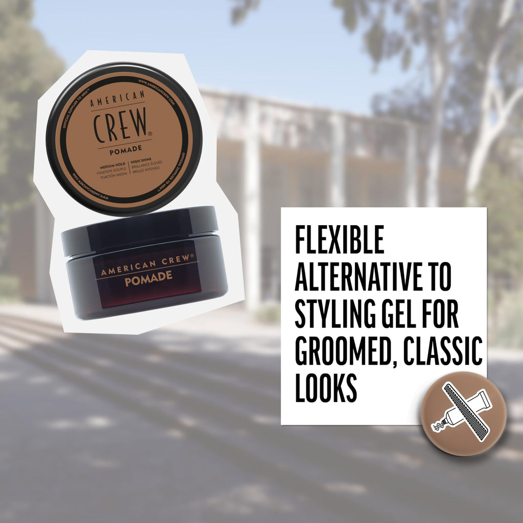 Authentic American Crew men's hair pomade water based styling formula imported premium grooming container.
