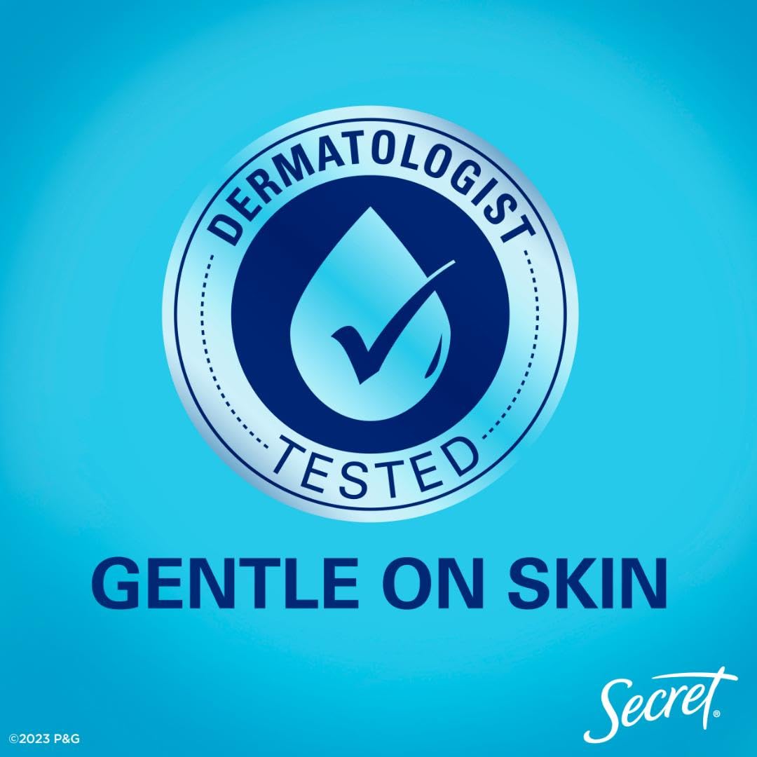 Secret Dry Spray branding and 48 hour protection label